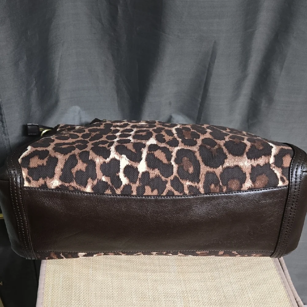 Coach Brown Leopard Print Shoulder Bag, large & Beautiful
